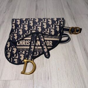 Christian Dior Saddle Bag - Black and Gold